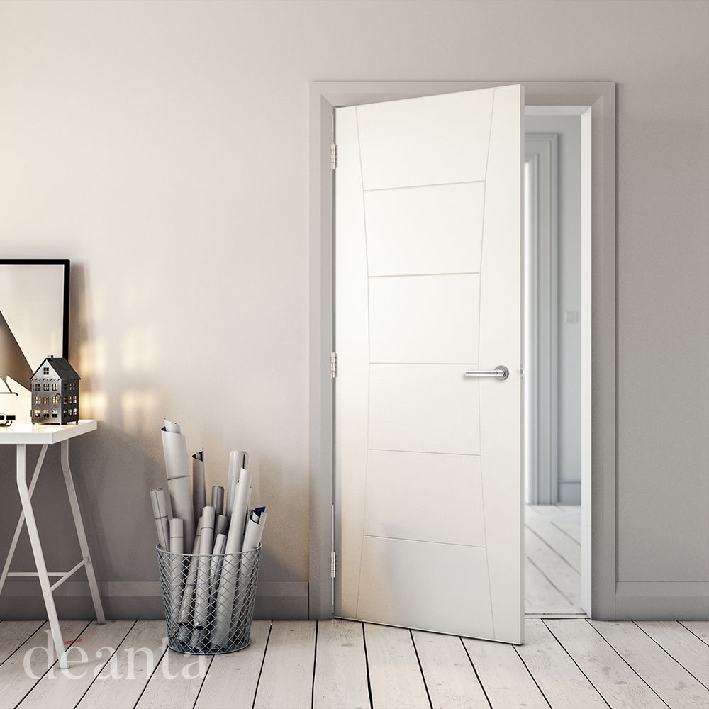 Deanta Internal White Primed Pamplona Panel Door