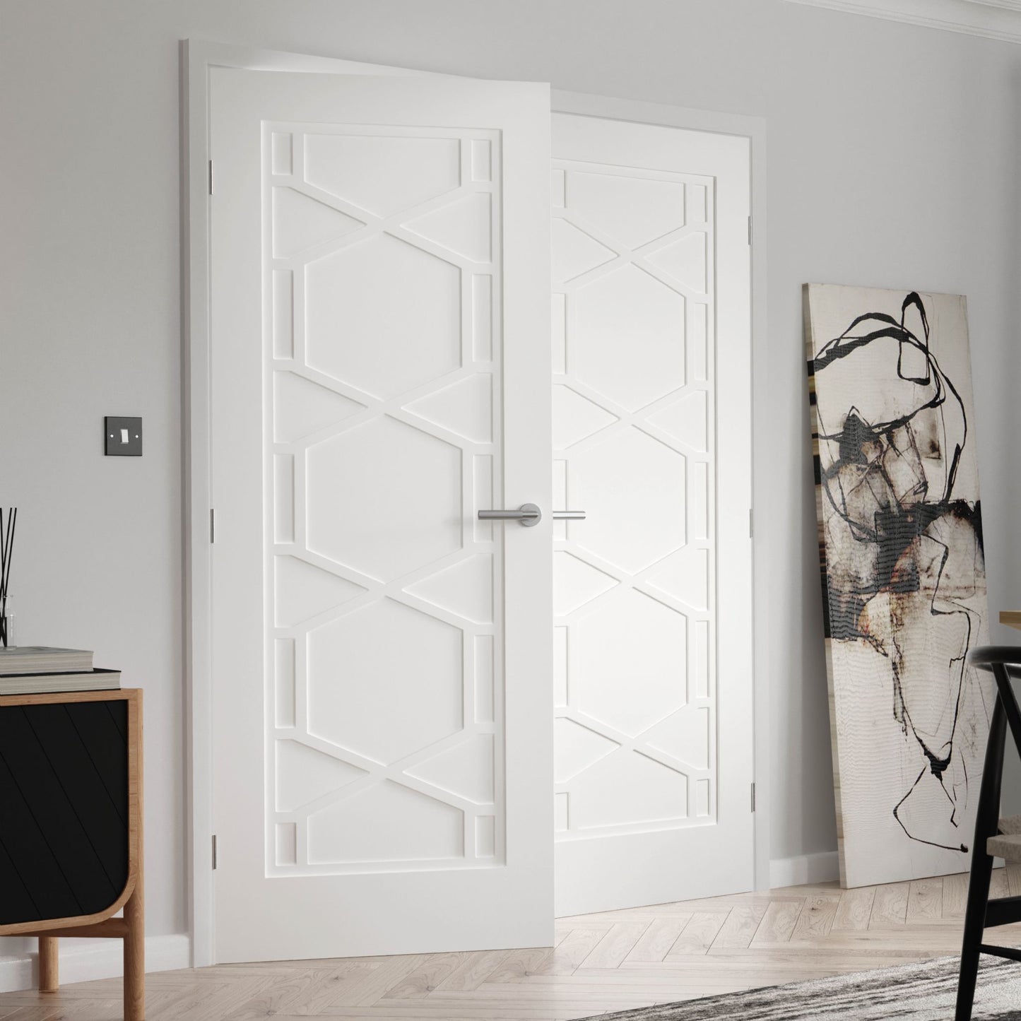 Internal White Primed Quartz Door