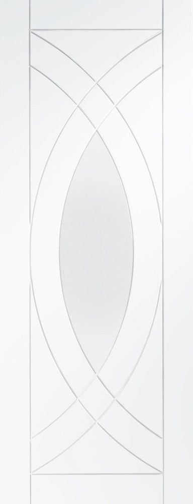 Internal White Primed Treviso Door With Clear Glass