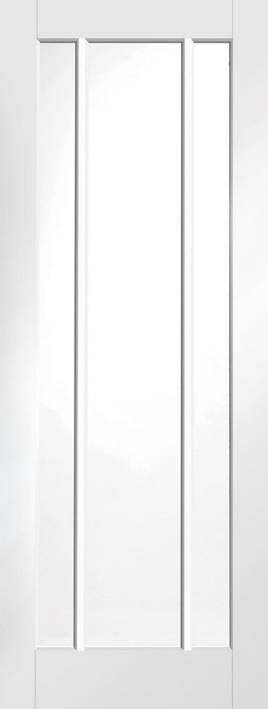 Internal White Primed Trinidad 3L Glazed Door With Clear Glass