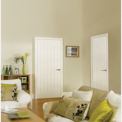 Internal White Primed Mexicano Cottage Door