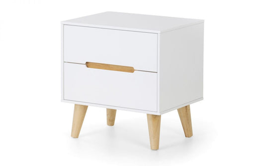 Julian Bowen Alicia White 2 Drawer Bedside Cabinet