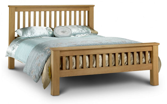 Julian Bowen Amsterdam Oak King Size Bed High Foot End