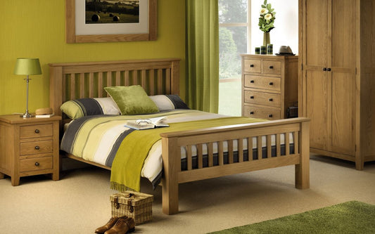 Julian Bowen Amsterdam Oak Super King Size Bed High Foot End