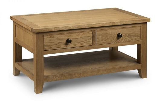 Julian Bowen Astoria Oak Coffee Table 2 Drawers