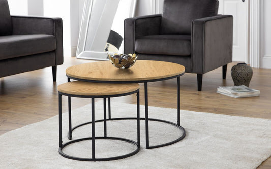 Julian Bowen Bellini Round Nesting Coffee Table Oak