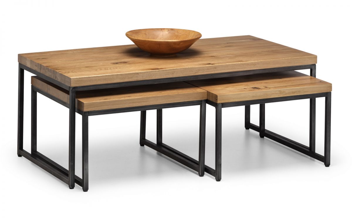 Julian Bowen Brooklyn Oak Nesting Coffee Tables