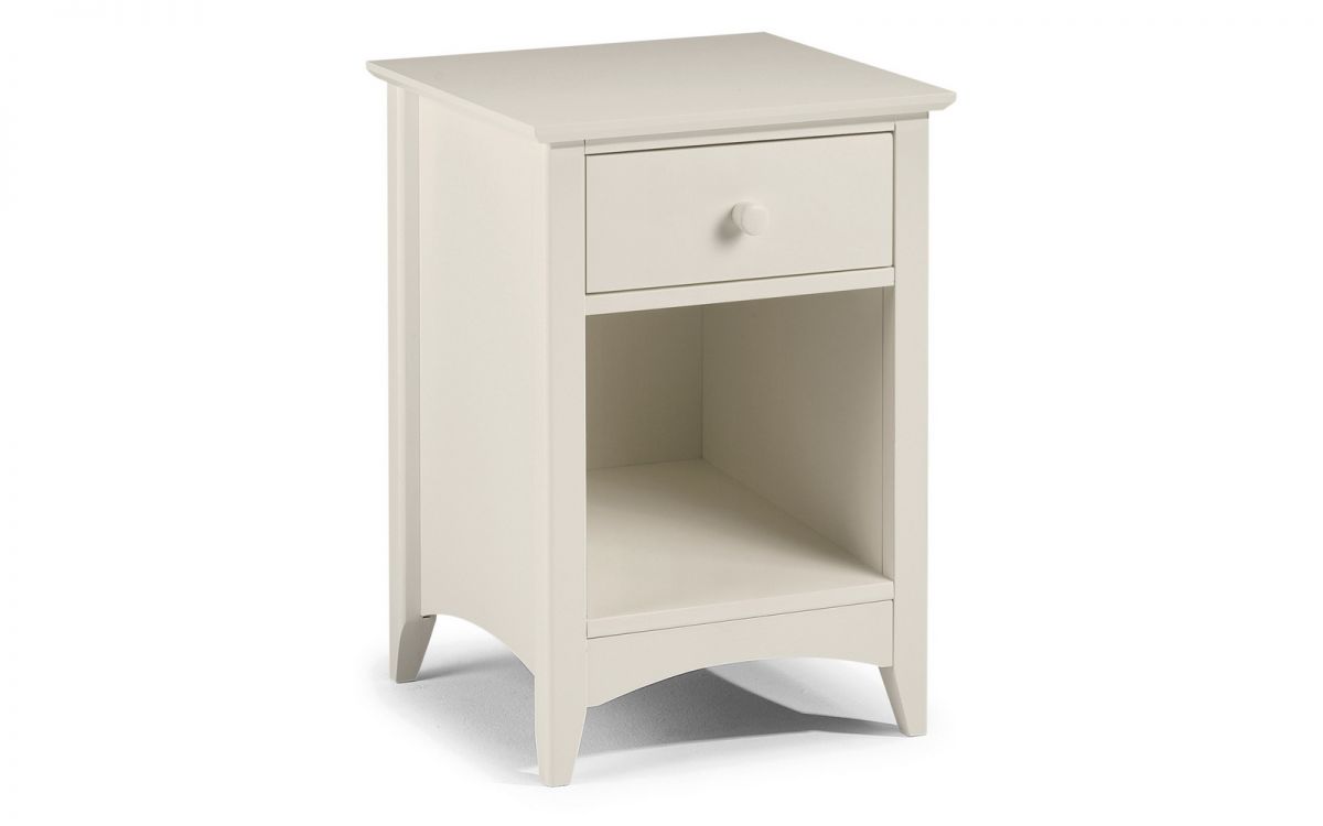 Julian Bowen Cameo Stone White 1 Drawer Bedside Cabinet