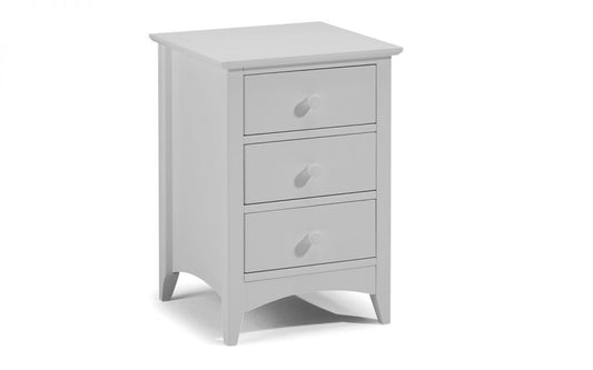 Julian Bowen Cameo Dove Grey 3 Drawer Bedside Cabinet