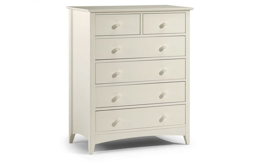 Julian Bowen Cameo Stone White 4+2 Drawer Chest