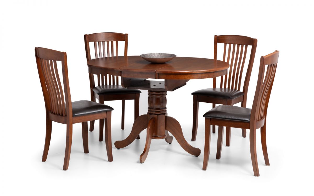 Julian Bowen Canterbury Mahogany Round Extending Table