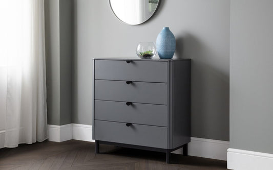 Julian Bowen Chloe Grey 4 Drawer Chest