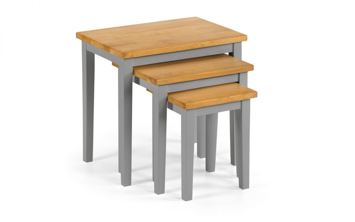 Julian Bowen Cleo Nest of Tables - Grey & Oak