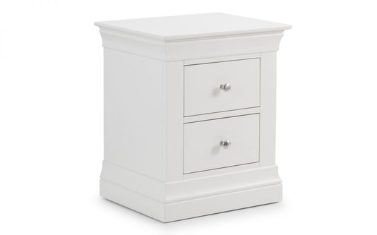 Julian Bowen Clermont White 2 Drawer Bedside