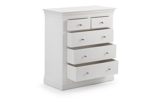 Julian Bowen Clermont White 3+2 Drawer Chest