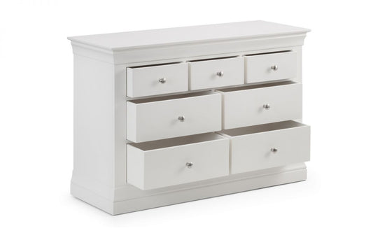 Julian Bowen Clermont White 4+3 Drawer Chest