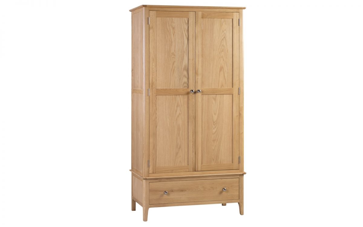 Julian Bowen Cotswold Oak 2 Door 1 Drawer Wardrobe