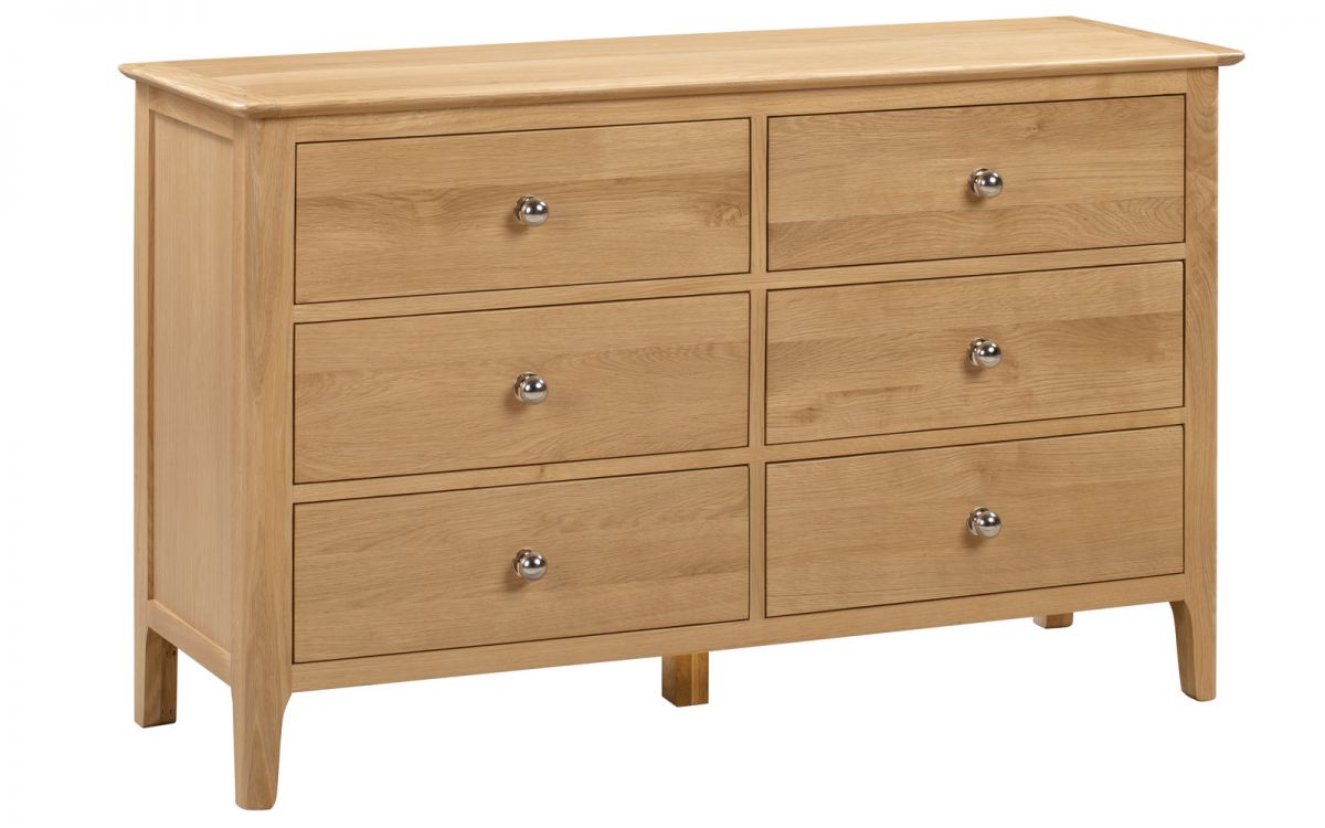 Julian Bowen Cotswold Oak 6 Drawer Wide Chest