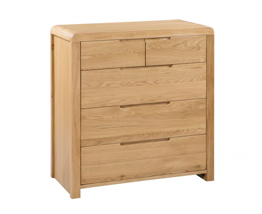 Julian Bowen Curve Oak 3+2 Drawer Chest