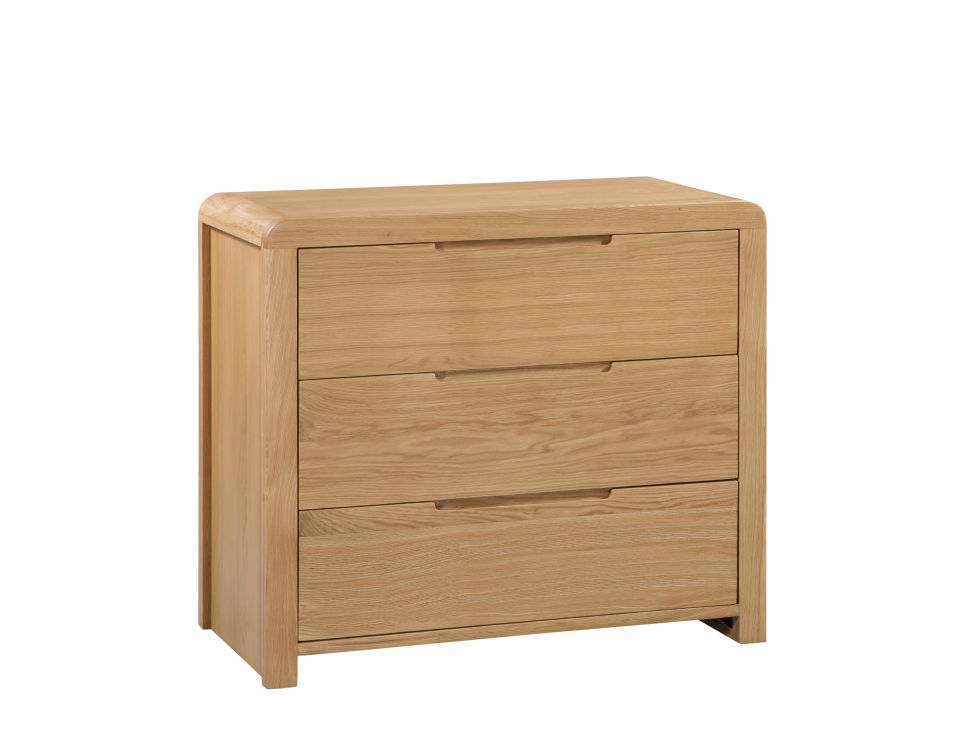 Julian Bowen Curve Oak 3 Drawer Chest