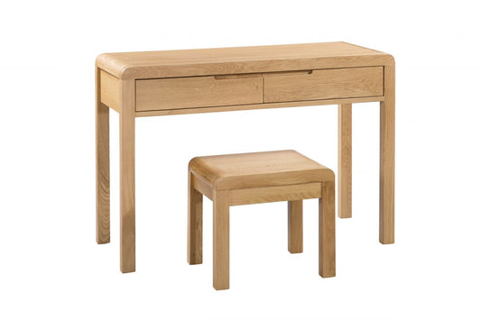 Julian Bowen Curve Oak 2 Drawer Dressing Table & Stool