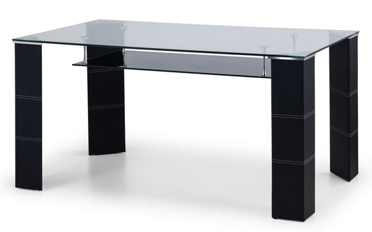 Julian Bowen Greenwich Black Glass Dining Table