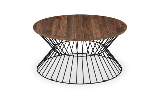 Julian Bowen Jersey Round Wire Coffee Table - Walnut