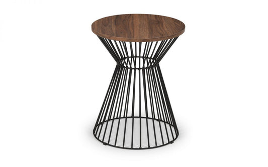 Julian Bowen Jersey Walnut Round Wire Lamp Table