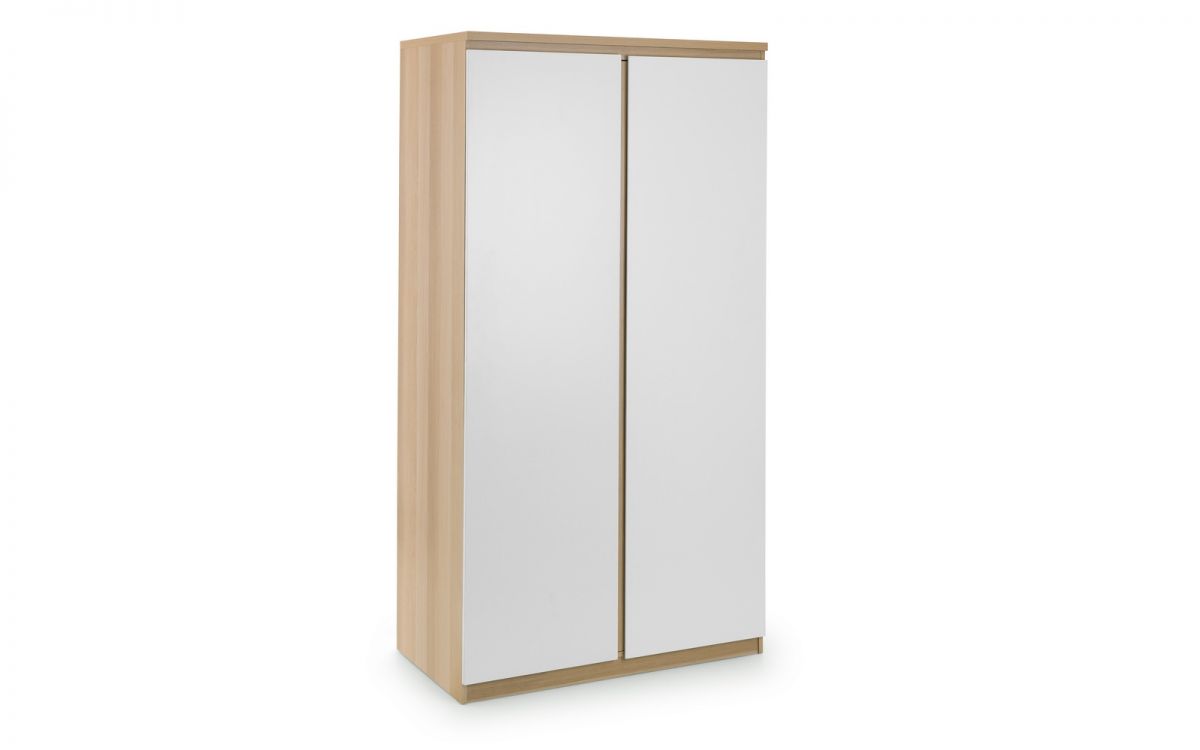 Julian Bowen Jupiter 2 Door Wardrobe - White/Oak