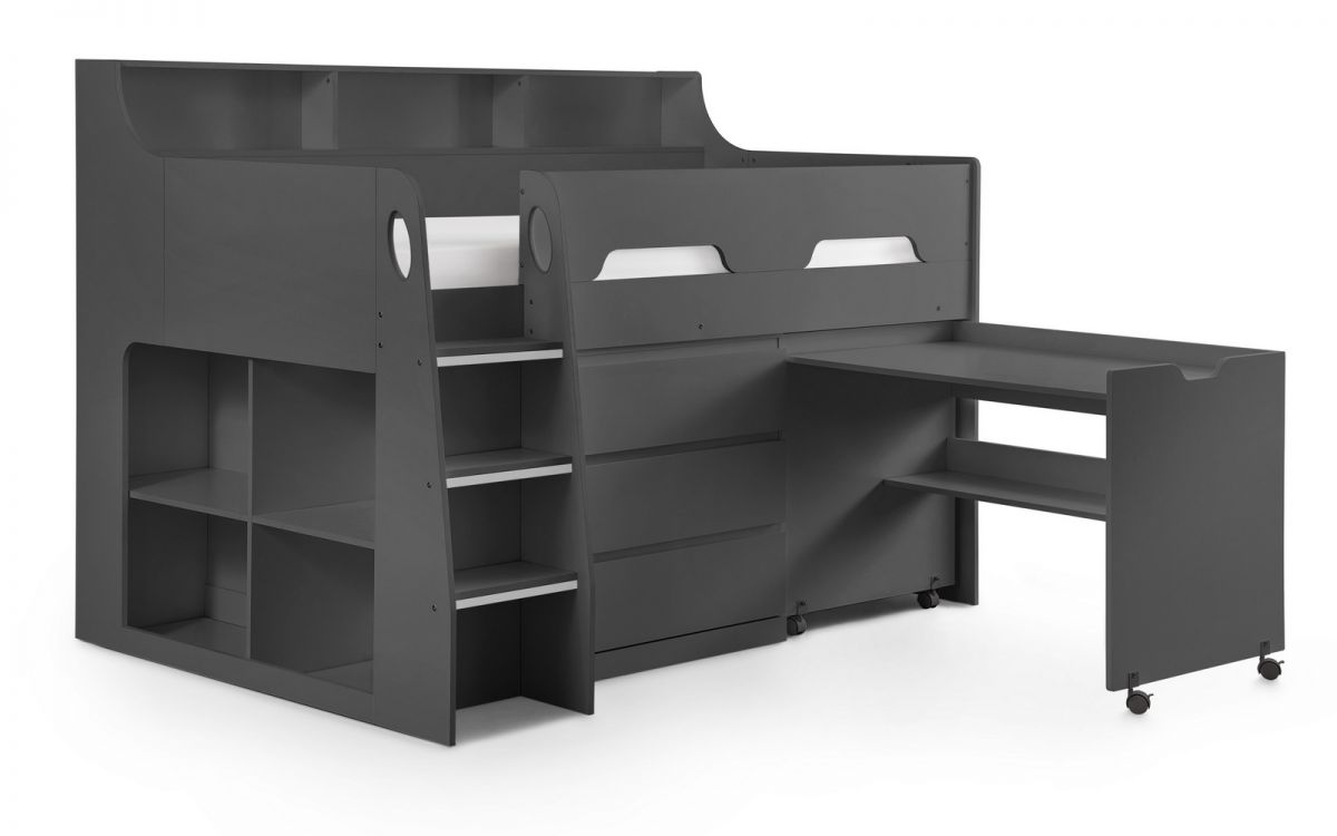 Julian Bowen Jupiter Midsleeper Bunk Bed - Anthracite