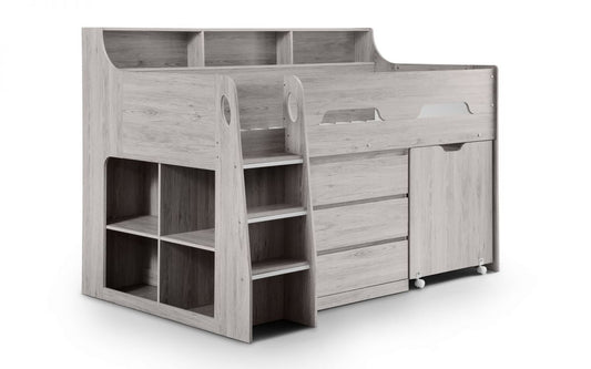 Julian Bowen Jupiter Midsleeper Bunk Bed - Grey Oak