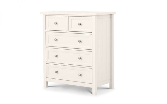 Julian Bowen Maine Surf White 3+2 Drawer Chest