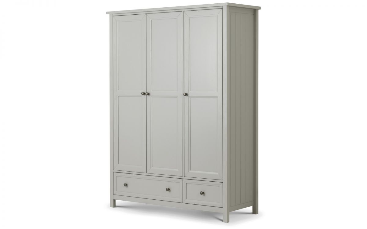 Julian Bowen Maine 3 Door Combination Wardrobe - Dove Grey