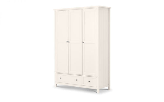 Julian Bowen Maine 3 Door Combination Wardrobe - Surf White