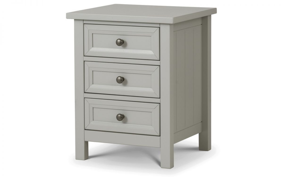 Julian Bowen Maine Dove Grey 3 Drawer Bedside