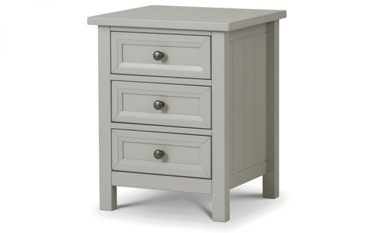 Julian Bowen Maine Dove Grey 3 Drawer Bedside