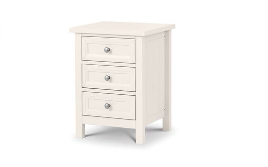 Julian Bowen Maine Surf White 3 Drawer Bedside