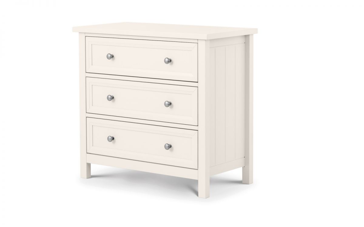 Julian Bowen Maine Surf White 3 Drawer Chest