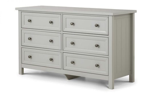 Julian Bowen Maine Dove Grey 6 Drawer Wide Chest