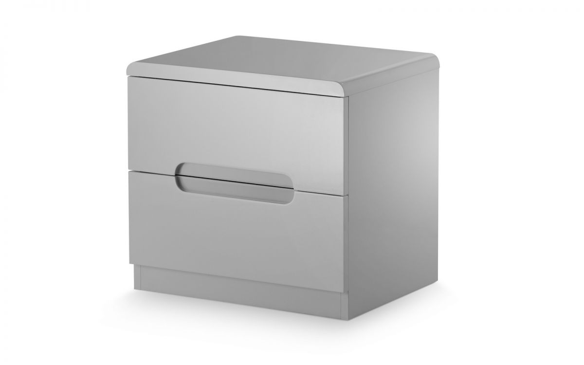 Julian Bowen Manhattan Grey 2 Drawer Bedside