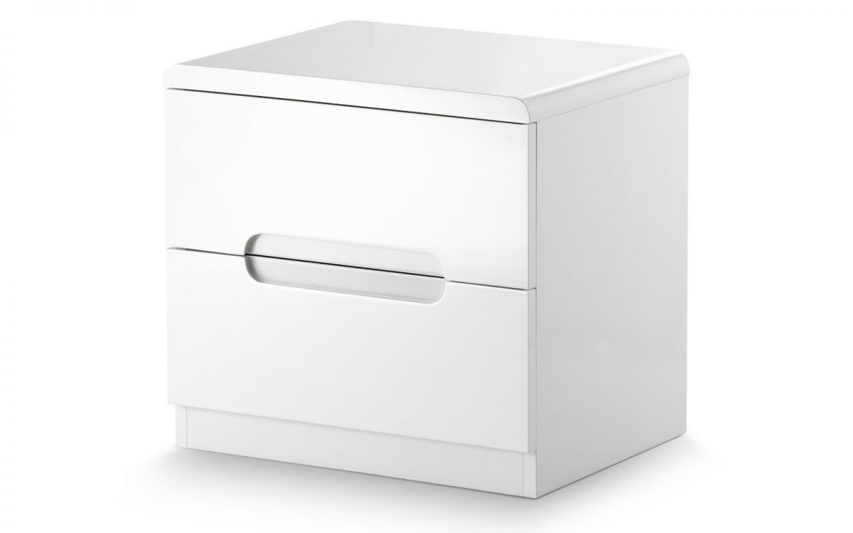 Julian Bowen Manhattan White 2 Drawer Bedside