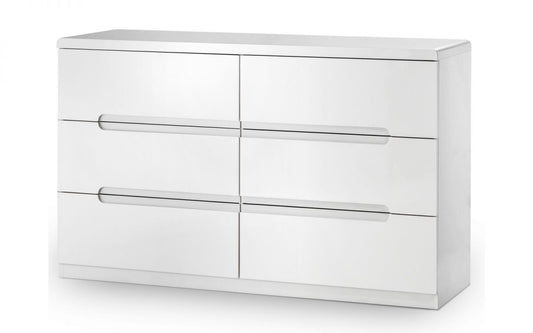 Julian Bowen Manhattan White 6 Drawer Wide Chest