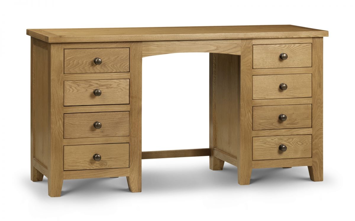 Julian Bowen Marlborough Oak Twin Pedestal Dressing Table