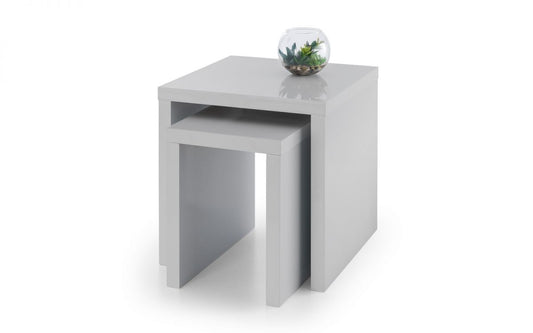 Julian Bowen Metro High Gloss Nest of Tables - Grey