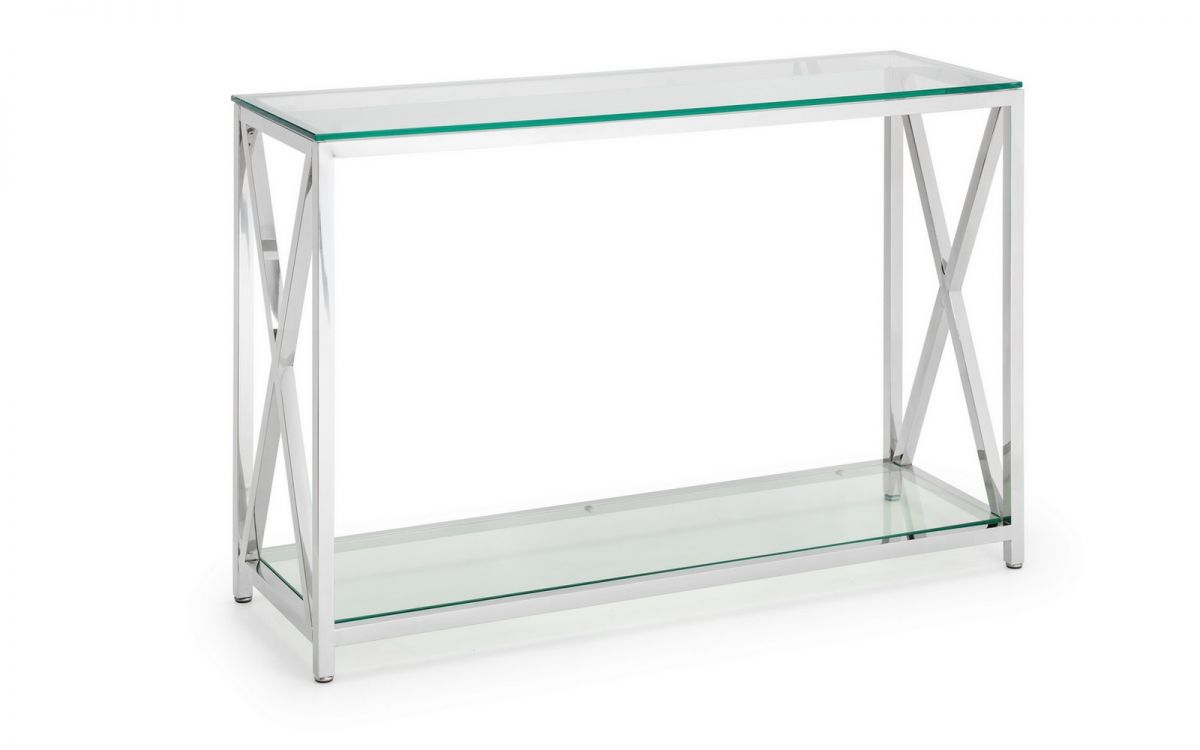 Julian Bowen Miami Silver Glass Console Table