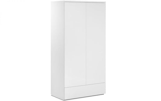 Julian Bowen Monaco 2 Door Combination Wardrobe - White High Gloss