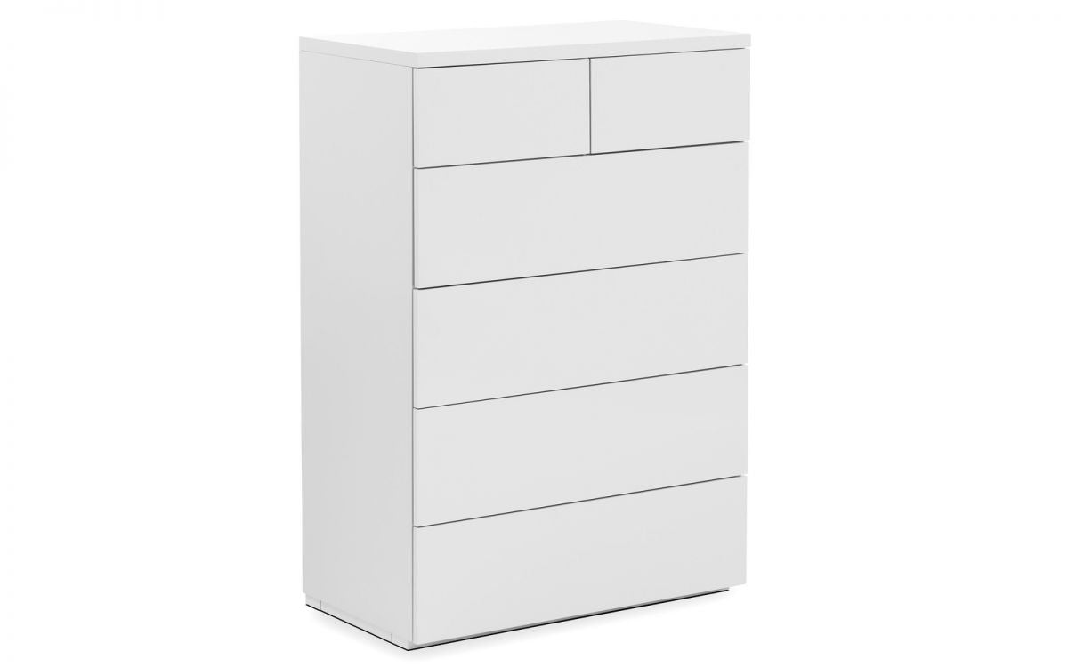 Julian Bowen Monaco White High Gloss 4+2 Drawer Chest