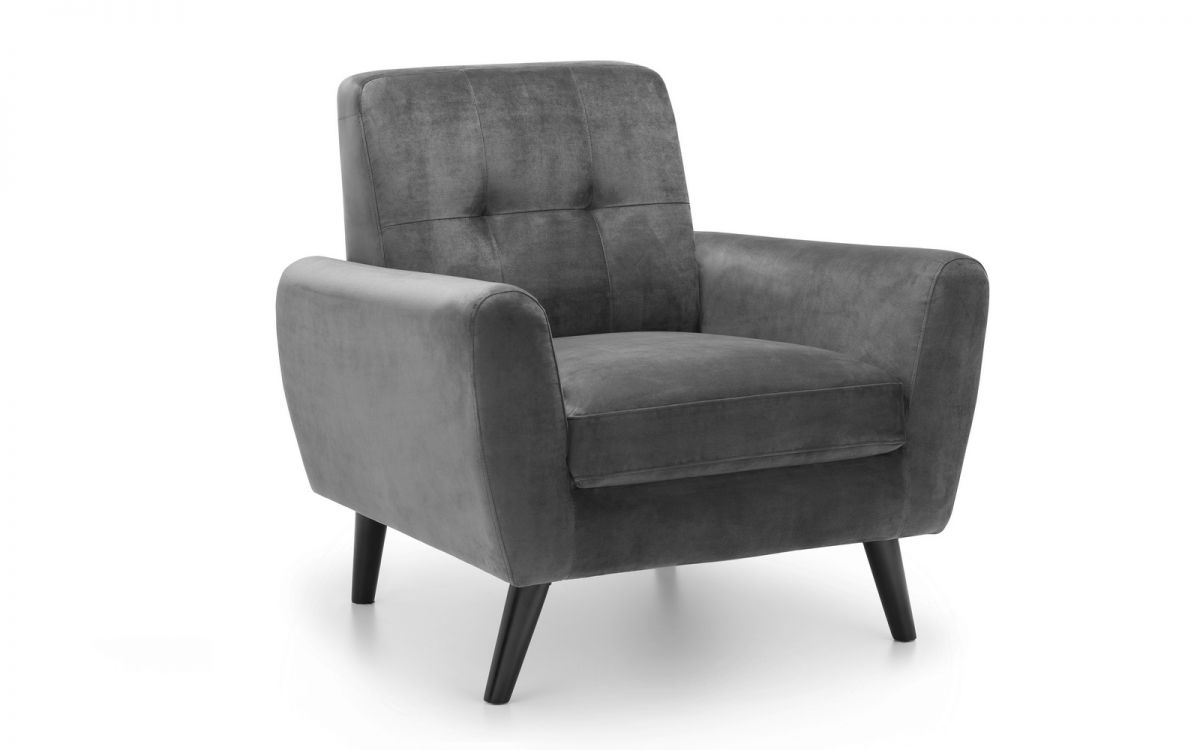 Julian Bowen Monza Chair - Grey Velvet