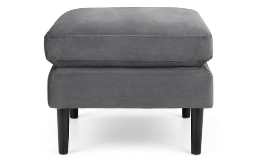 Julian Bowen Monza Ottoman - Grey Velvet