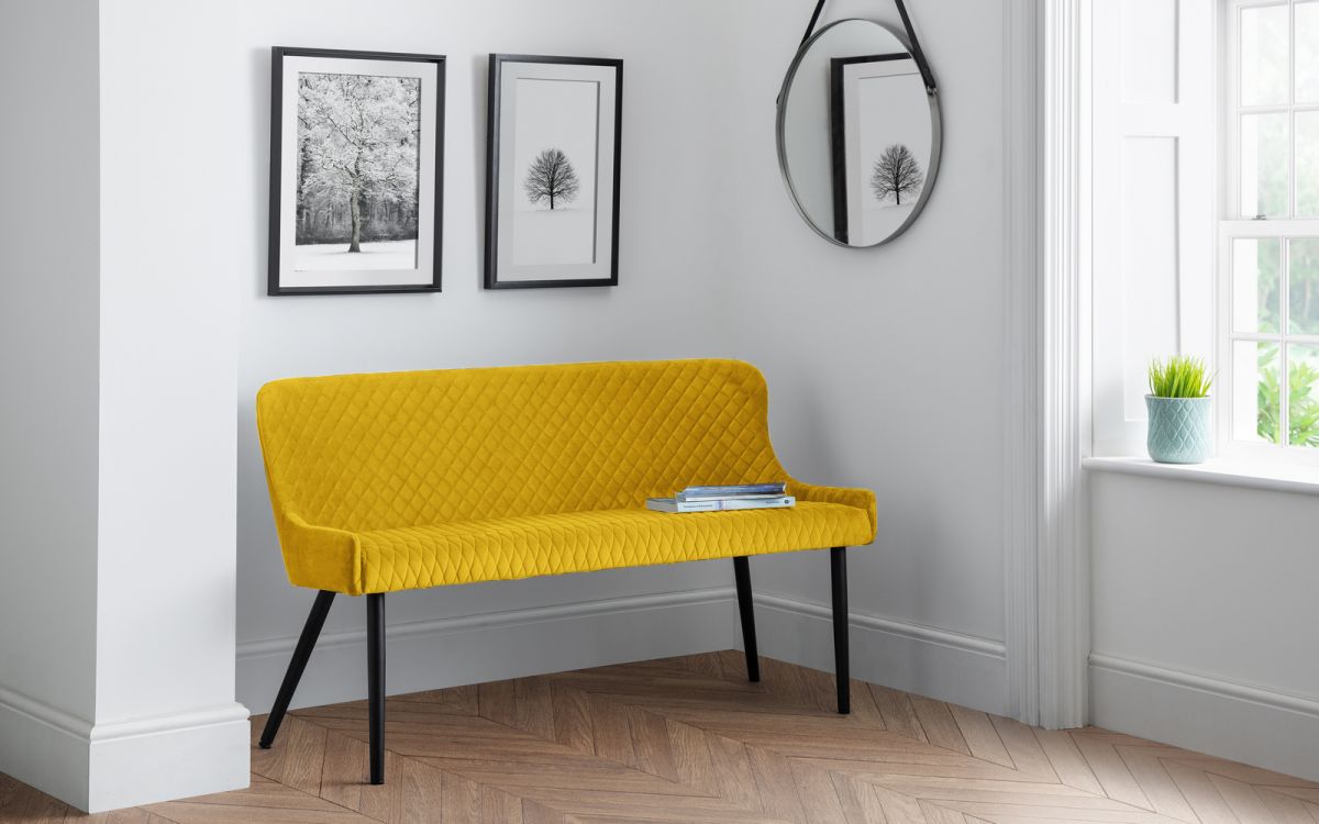 Julian Bowen Mustard Luxe High Back Bench